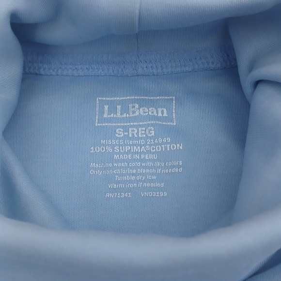 L.L. Bean Light Blue Women's Long Sleeve Turtleneck - Picture 5 of 8